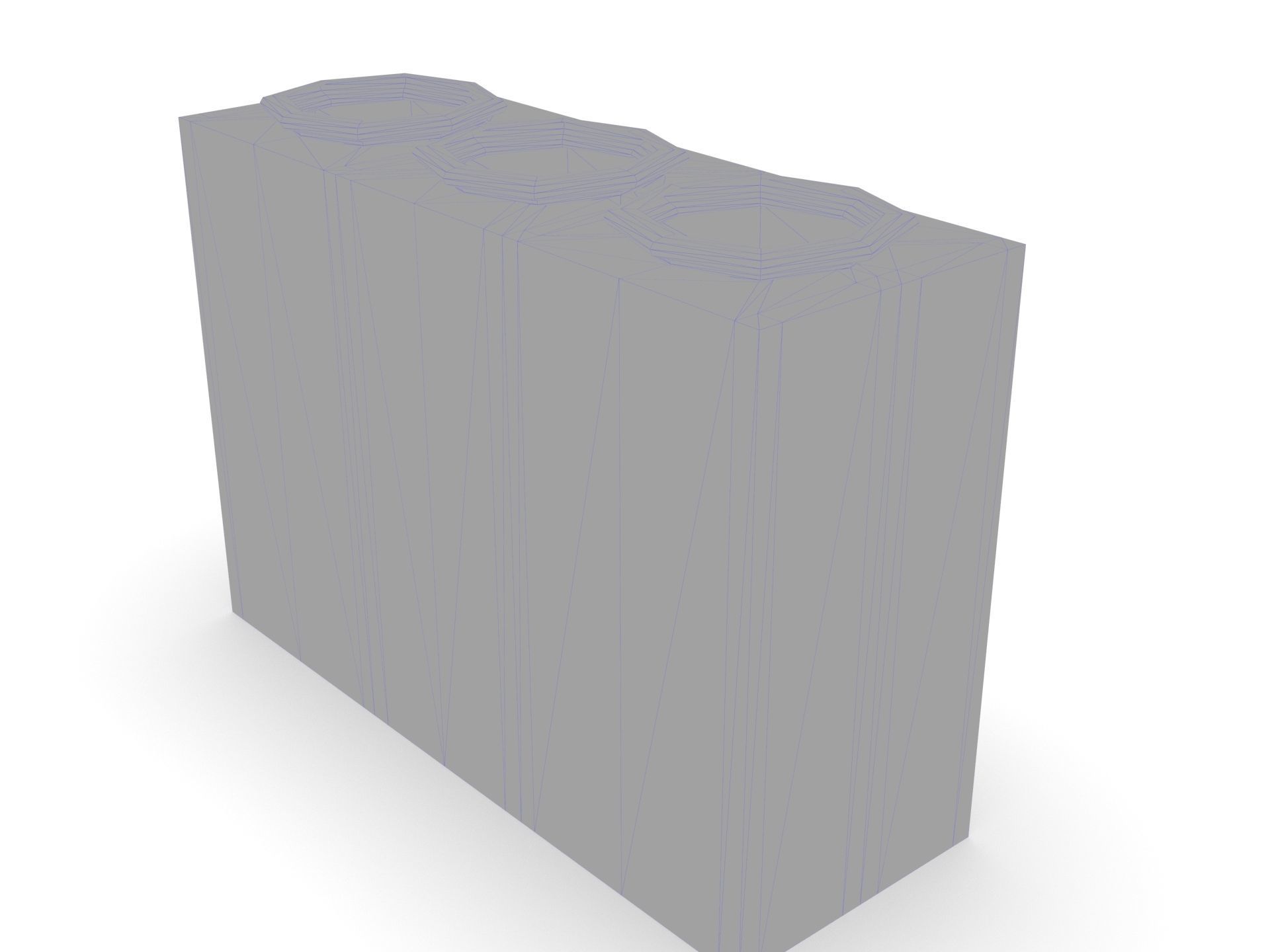 Modern metal colorful supermarket recycling bin Low-poly 3D model_6