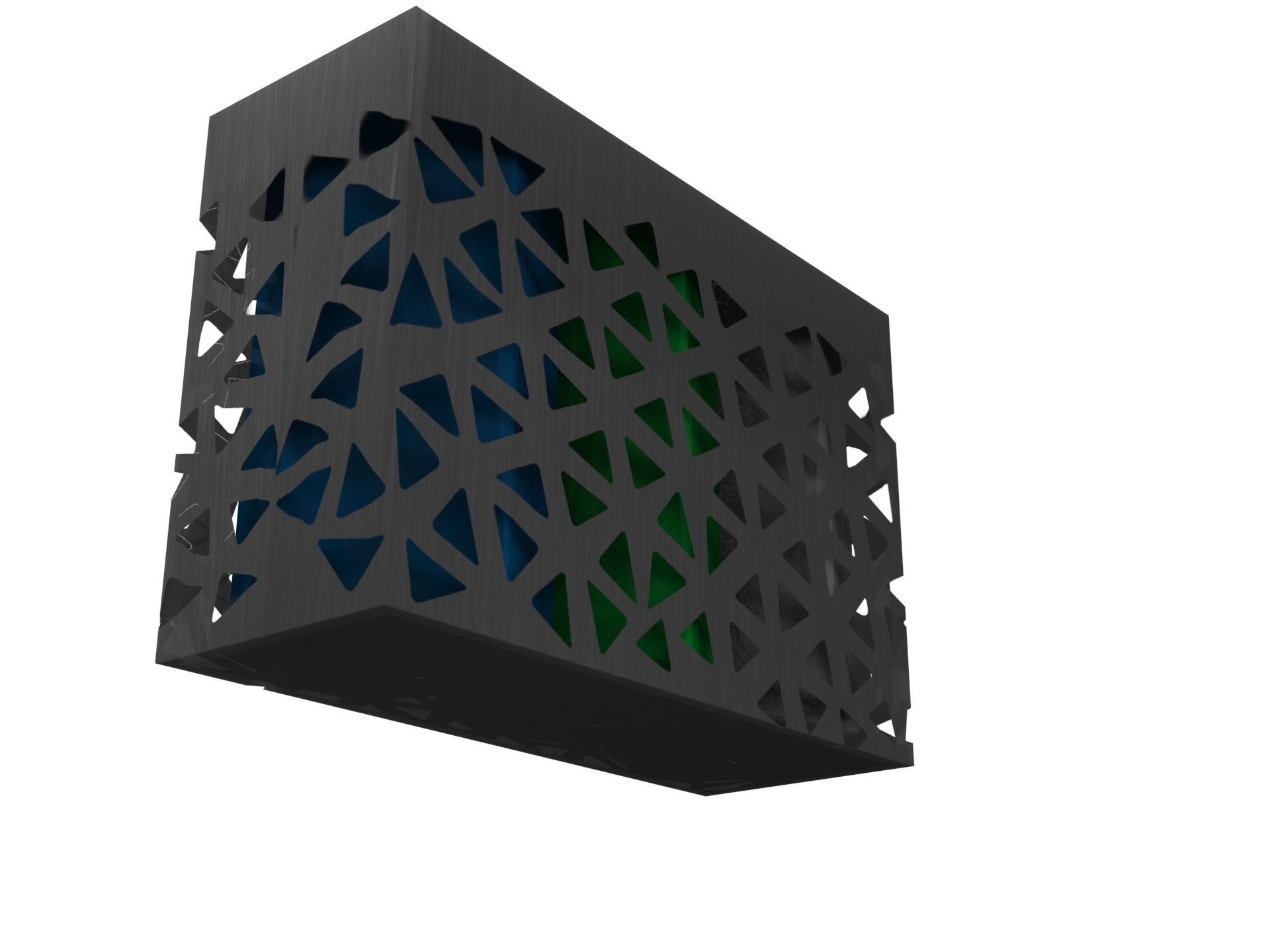 Modern metal colorful supermarket recycling bin Low-poly 3D model_1