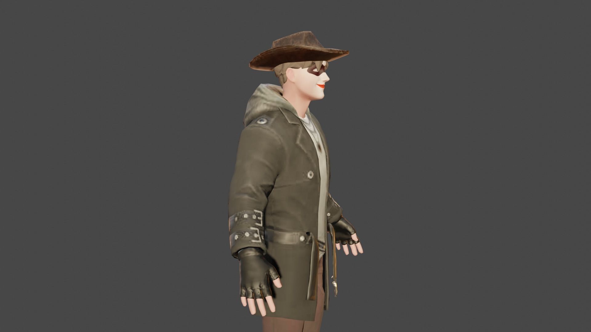 3d glb halloween man made in blender  Low-poly 3D model_2