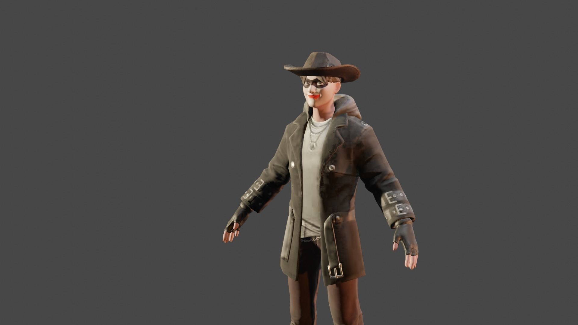 3d glb halloween man made in blender  Low-poly 3D model_34