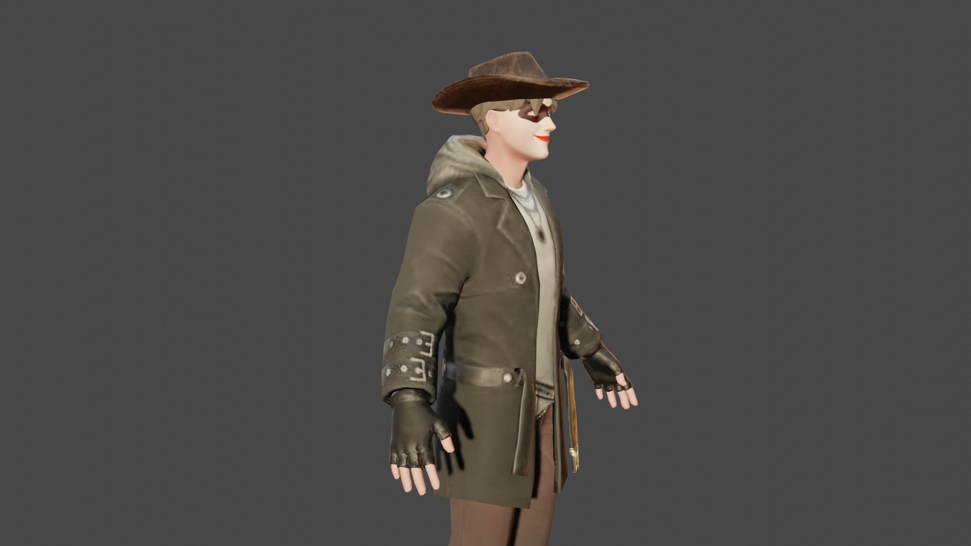 3d glb halloween man made in blender  Low-poly 3D model_62