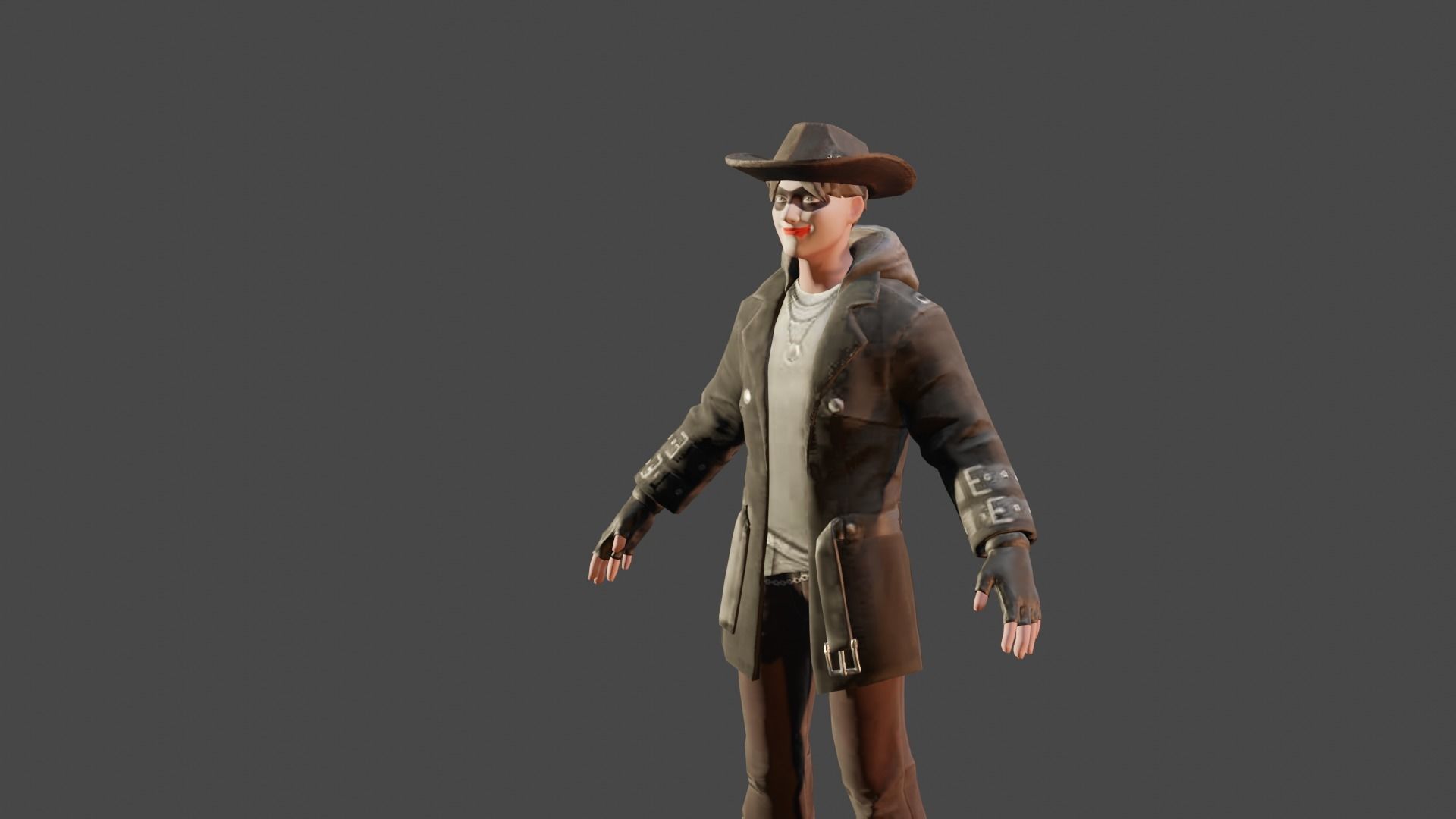 3d glb halloween man made in blender  Low-poly 3D model_27