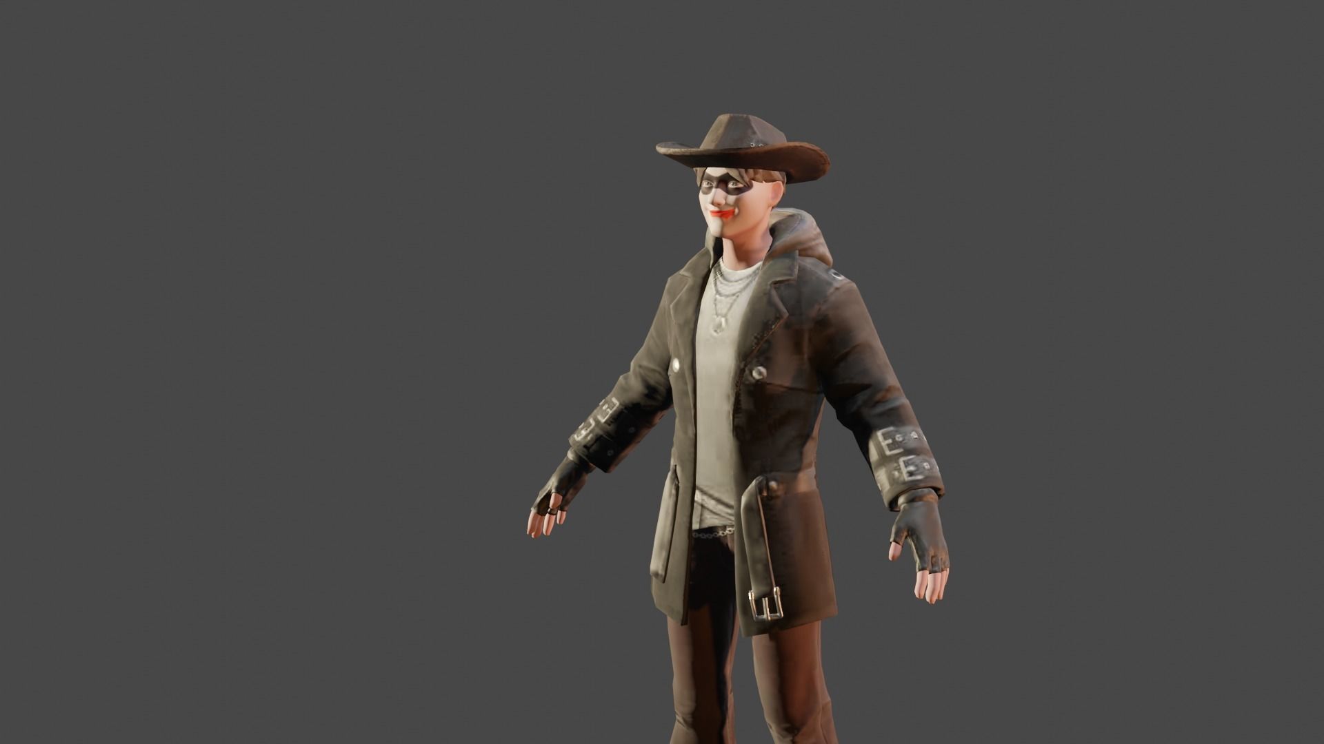 3d glb halloween man made in blender  Low-poly 3D model_5