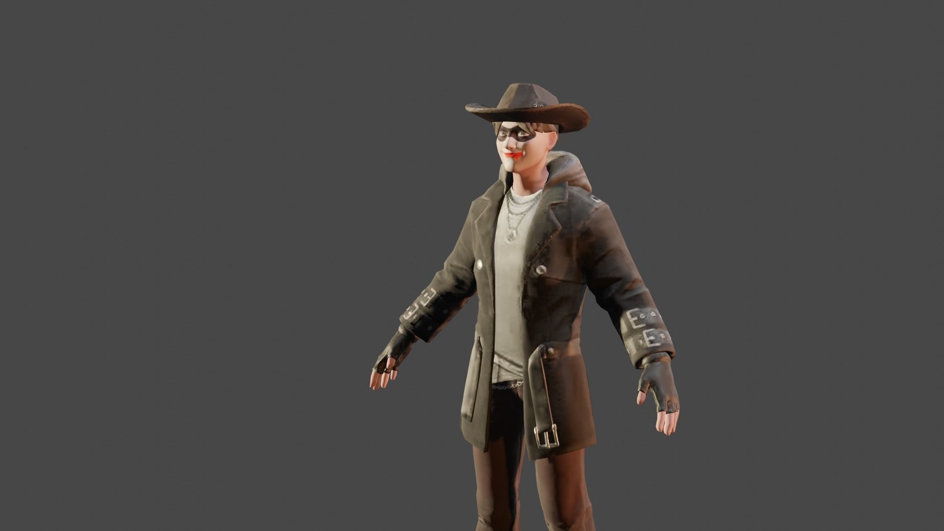 3d glb halloween man made in blender  Low-poly 3D model_30