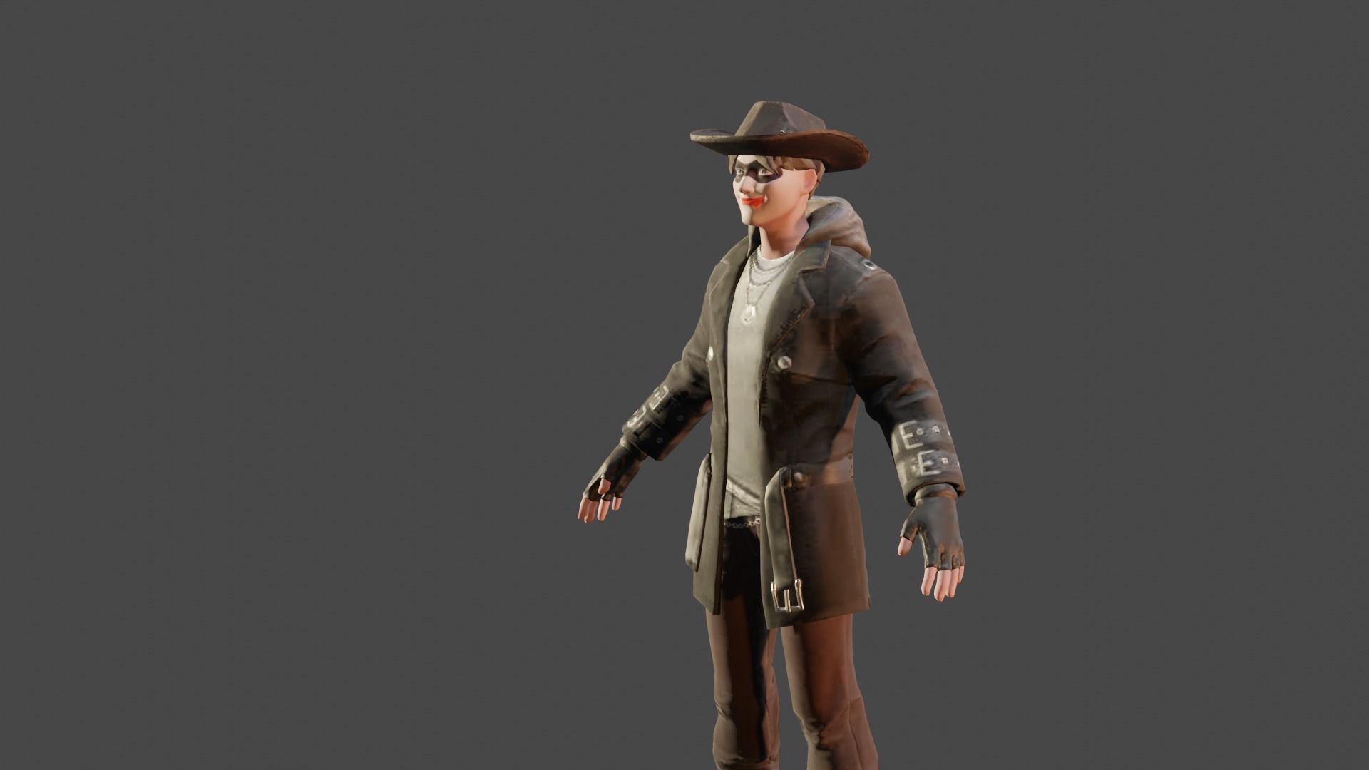 3d glb halloween man made in blender  Low-poly 3D model_33