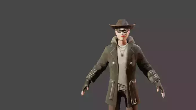3d glb halloween man made in blender  Low-poly 3D model