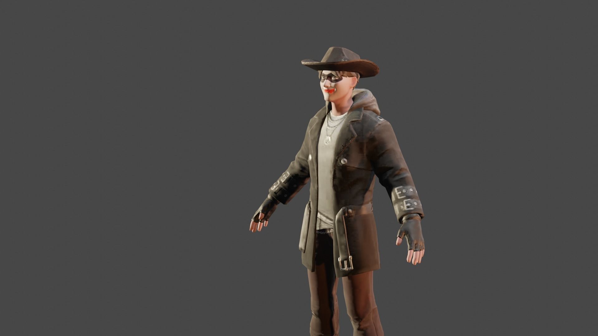 3d glb halloween man made in blender  Low-poly 3D model_19