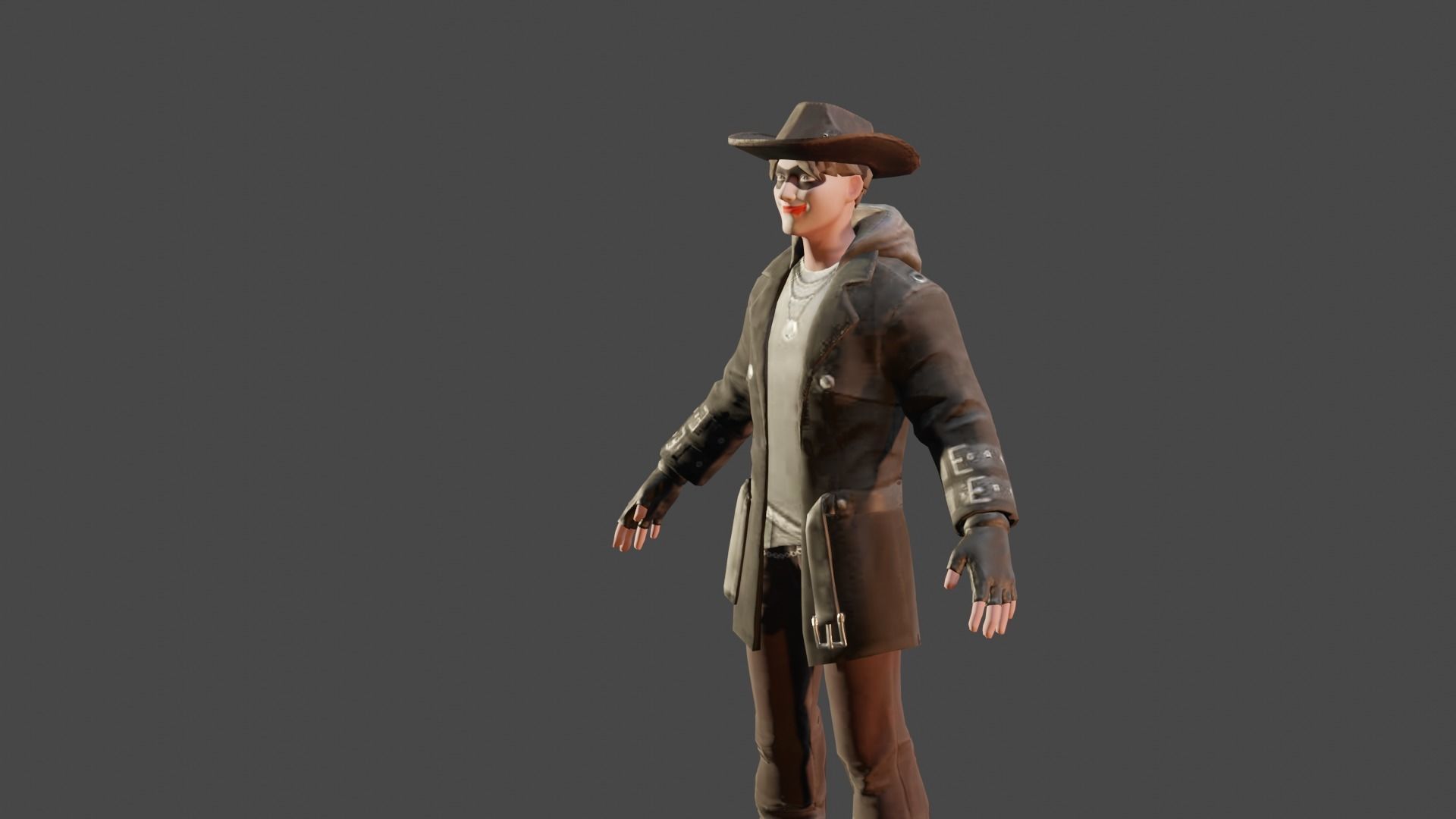 3d glb halloween man made in blender  Low-poly 3D model_7