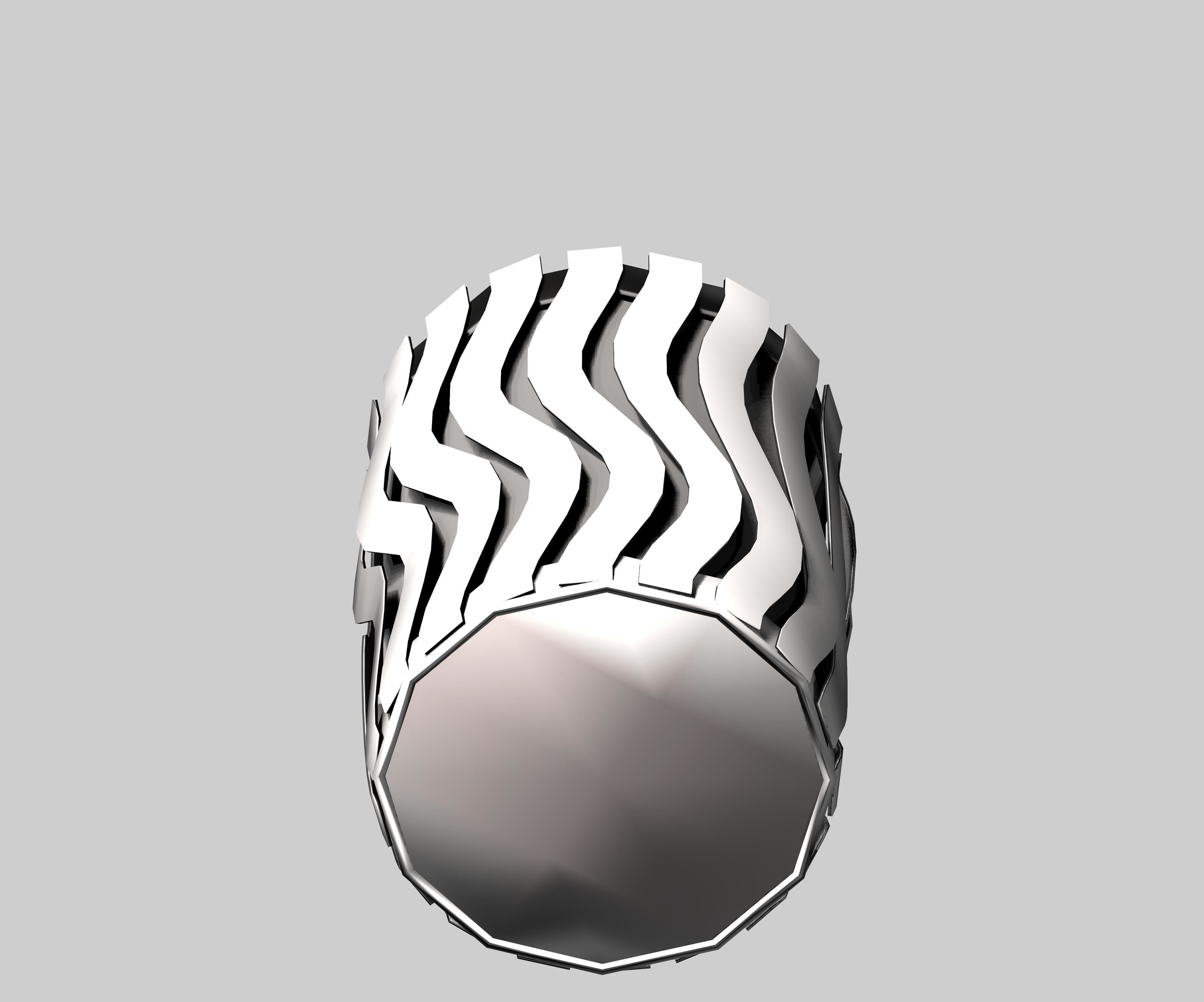 Aluminum circular cage type trash can Low-poly 3D model_2