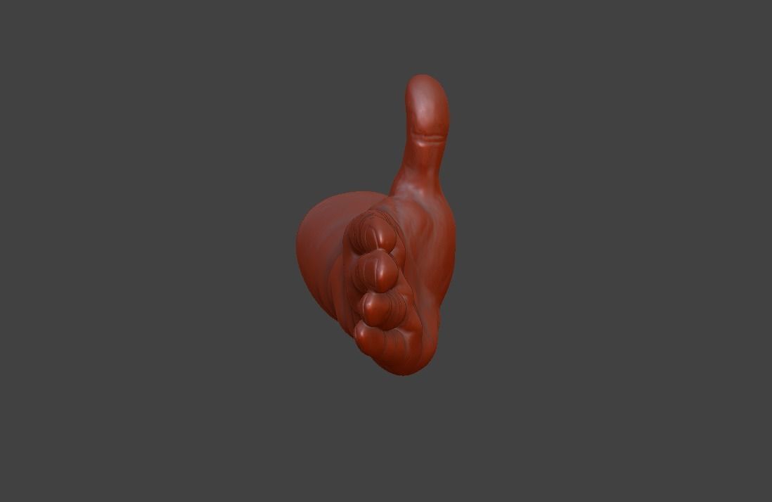 Hii greeting saluted hand 3D print model_33