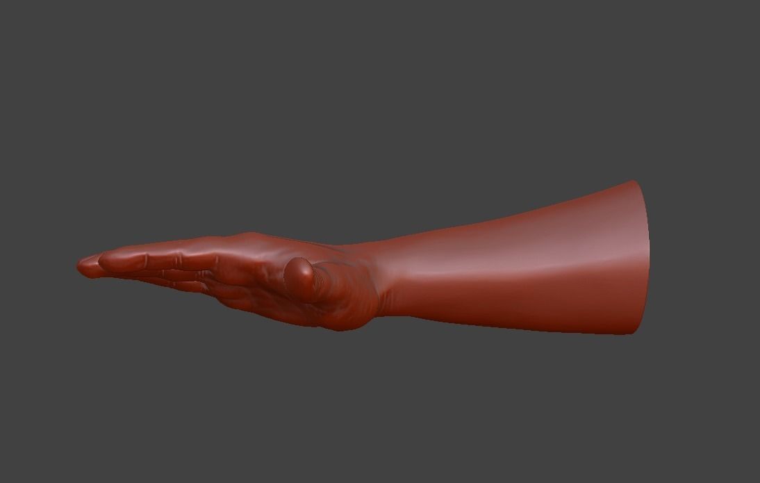 Hii greeting saluted hand 3D print model_37