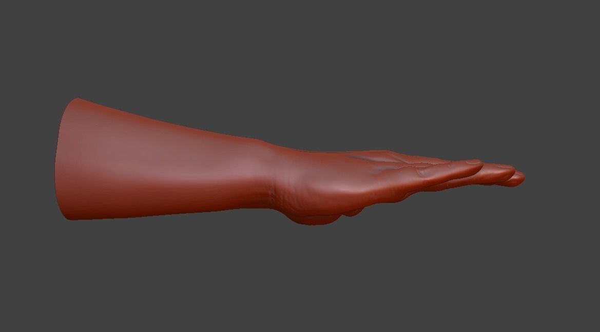 Hii greeting saluted hand 3D print model_36