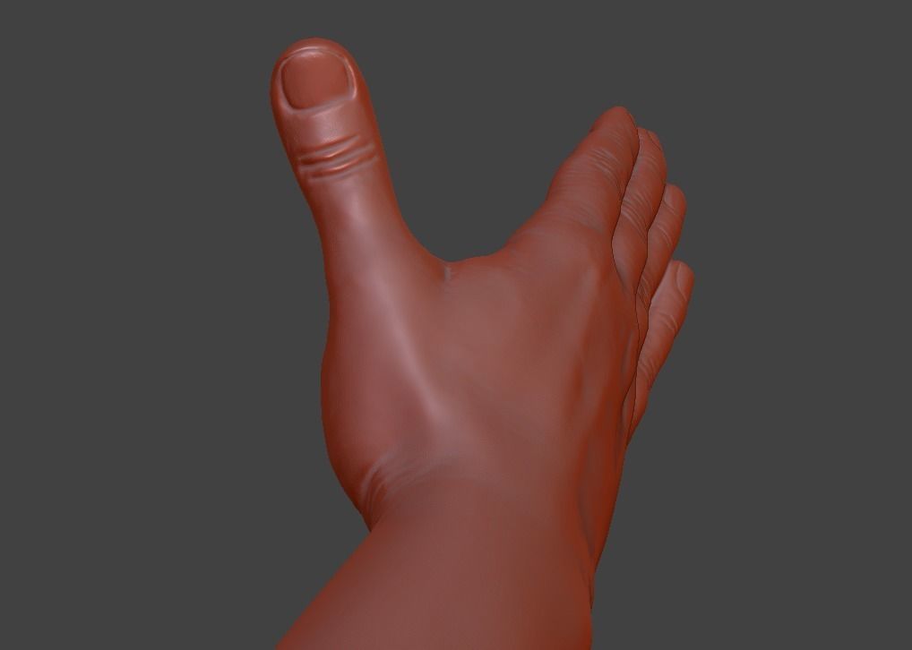 Hii greeting saluted hand 3D print model_29