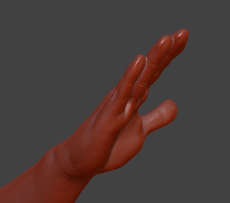 Hii greeting saluted hand 3D print model_25