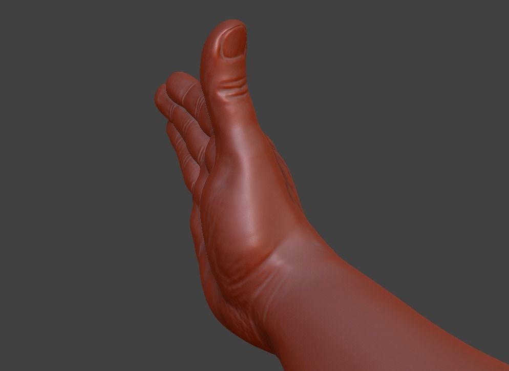 Hii greeting saluted hand 3D print model_30