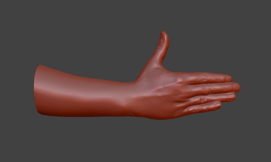Hii greeting saluted hand 3D print model_5