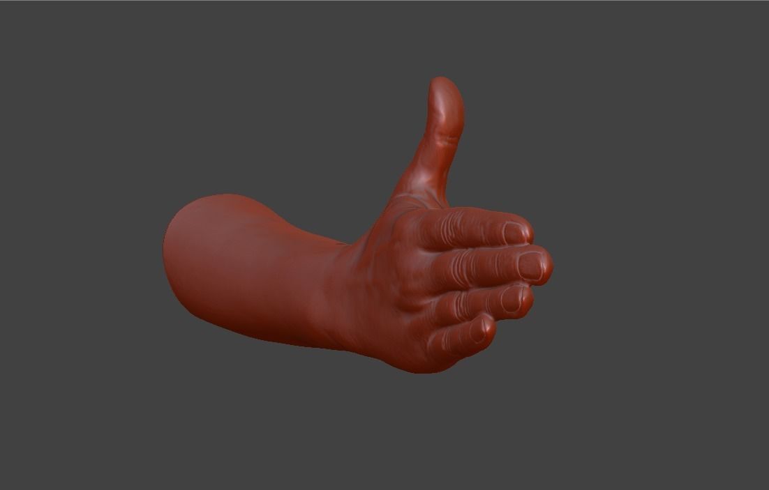 Hii greeting saluted hand 3D print model_34