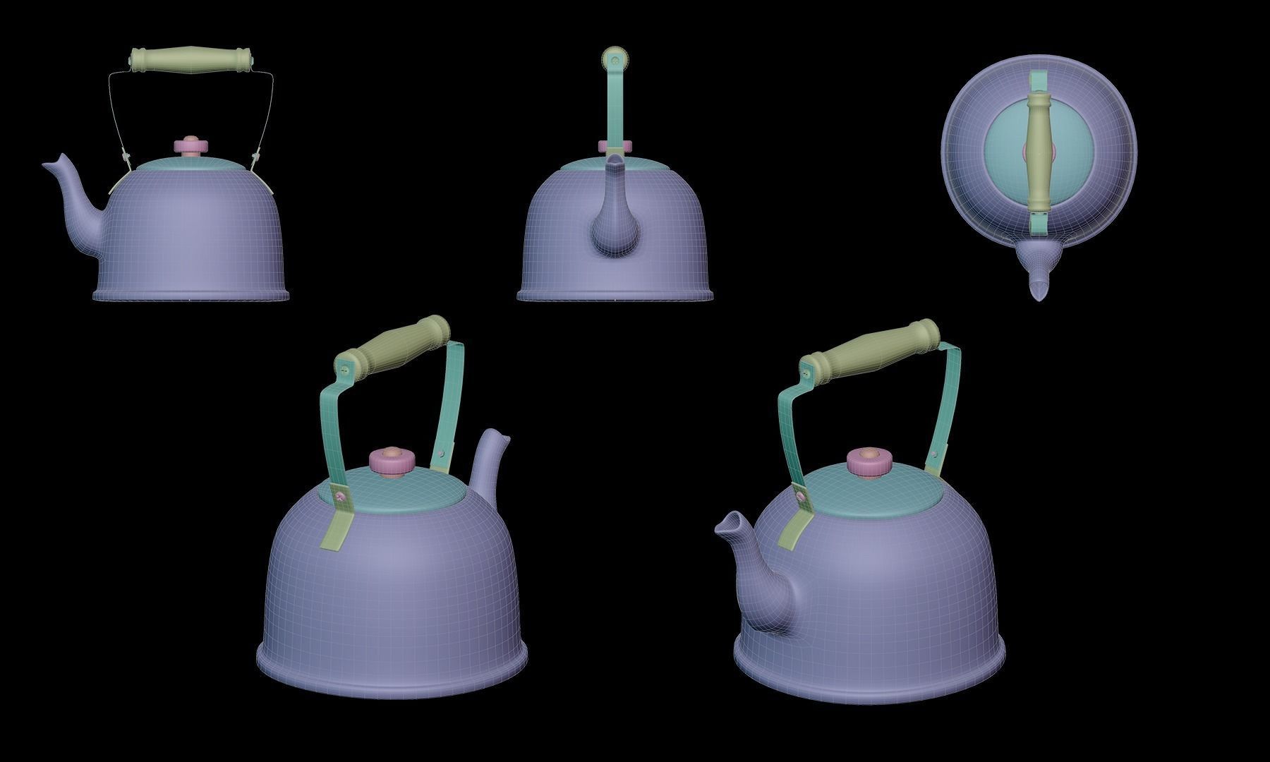 Kettle Low-poly 3D model_5