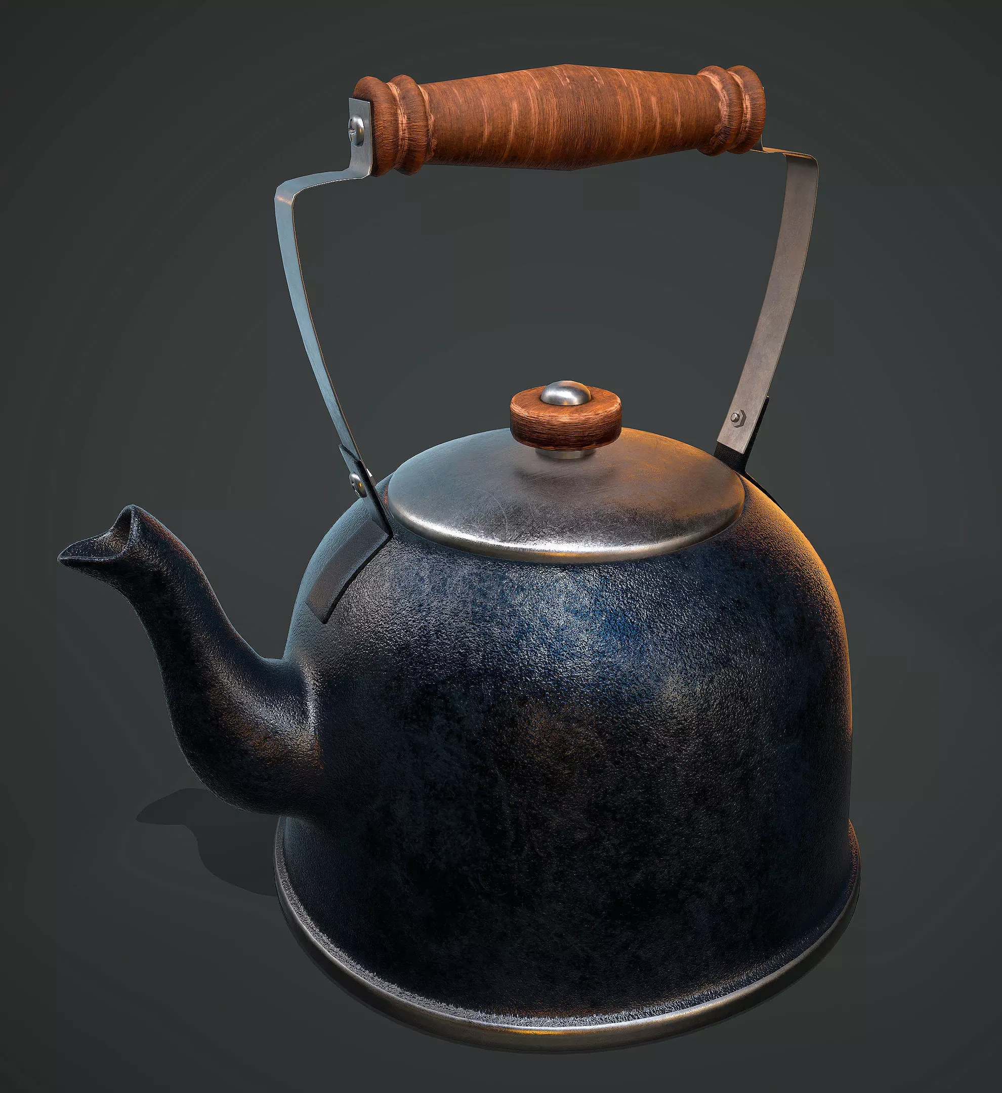 Kettle Low-poly 3D model_0