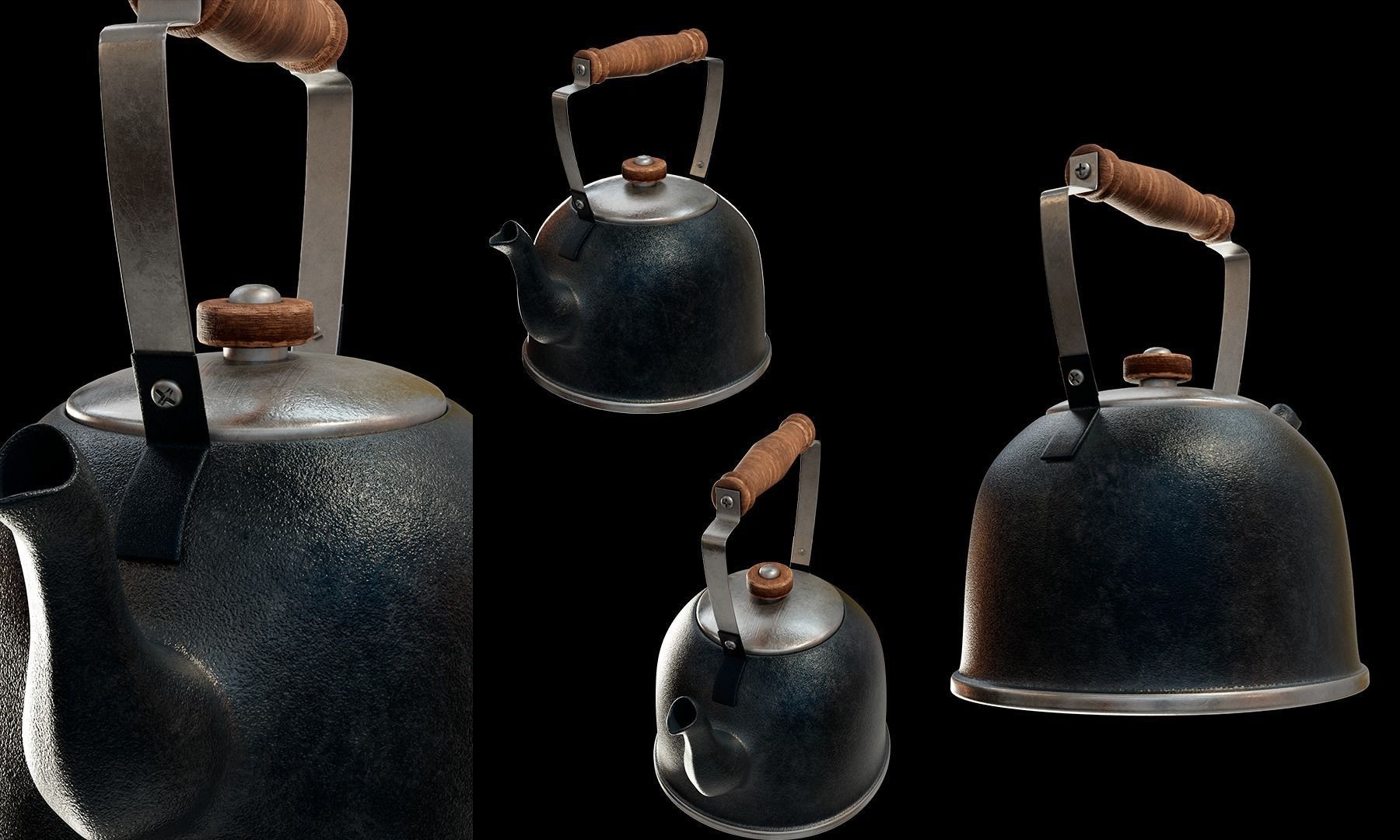 Kettle Low-poly 3D model_4