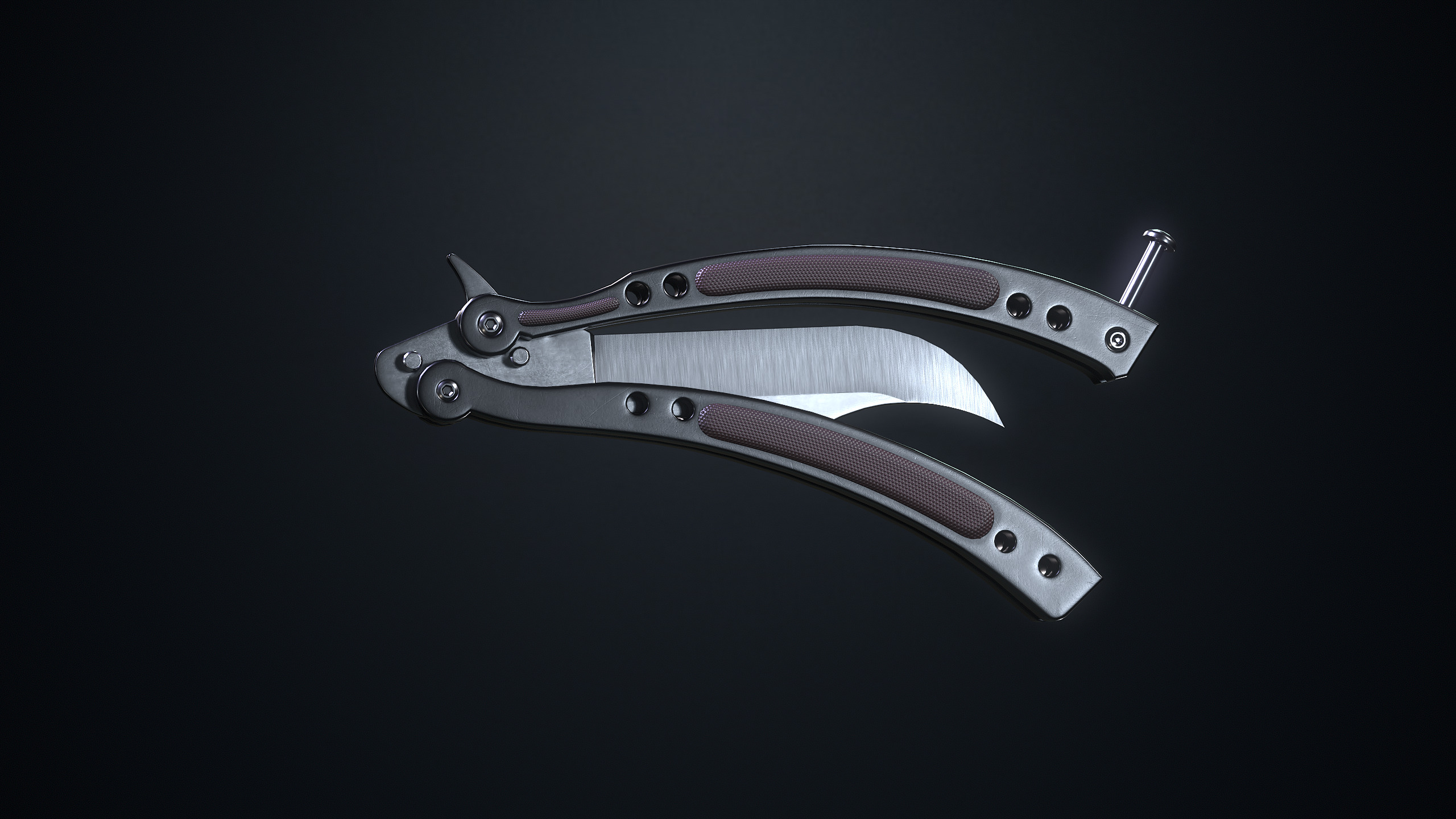Tactical Knives Low-poly 3D model_2
