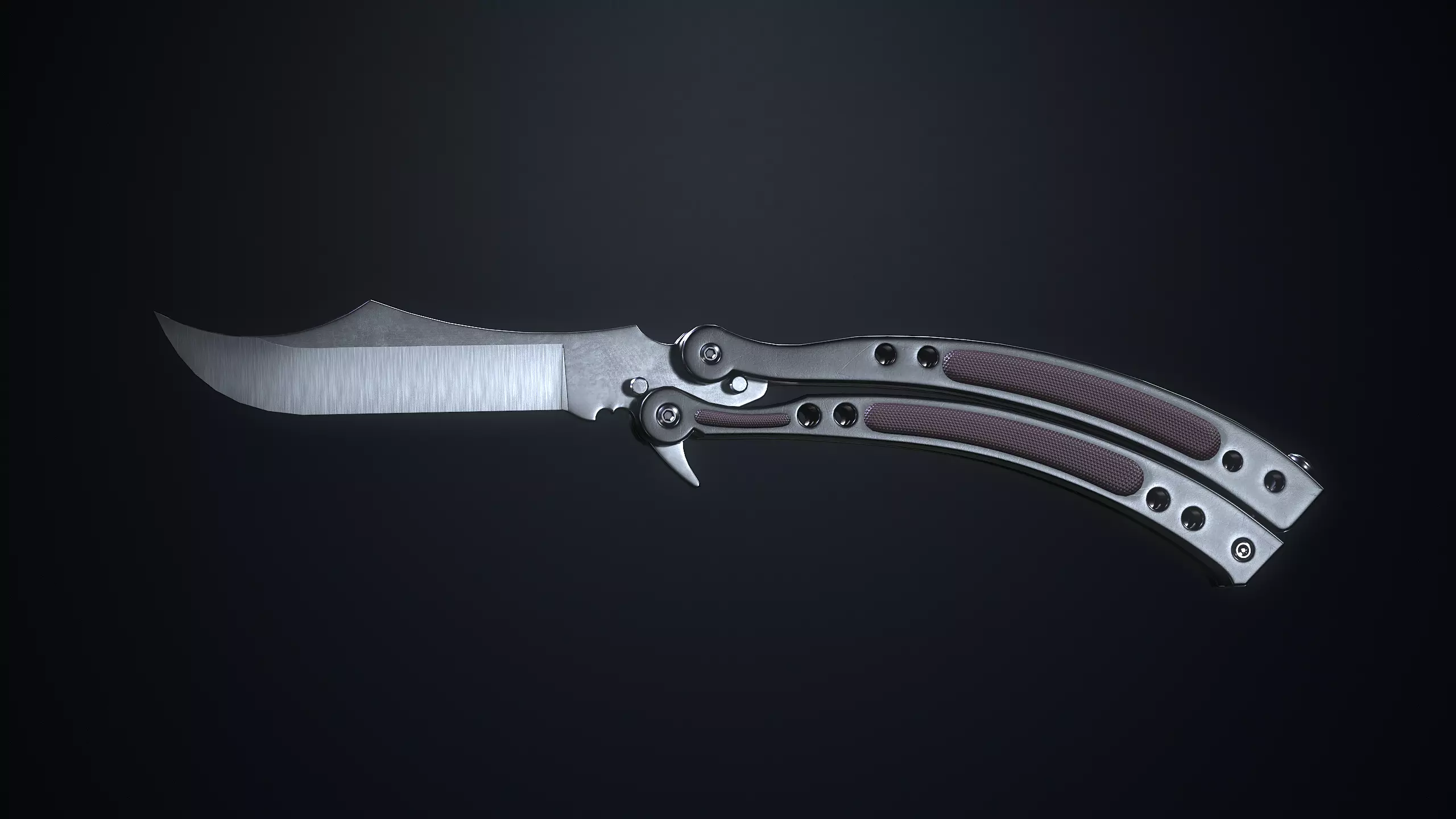Tactical Knives Low-poly 3D model_0