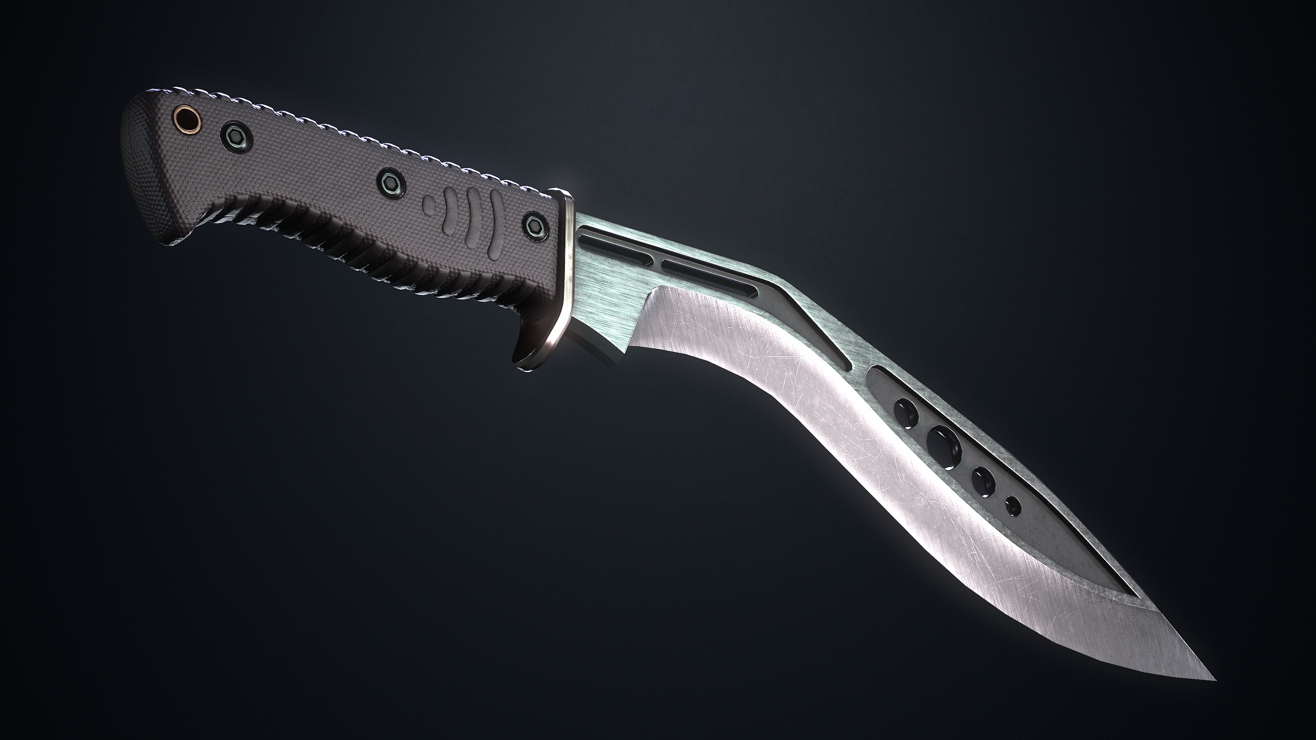 Tactical Knives Low-poly 3D model_8