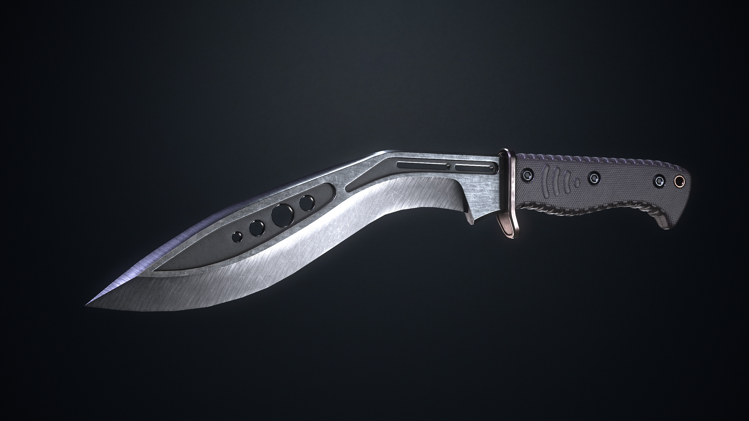 Tactical Knives Low-poly 3D model_7