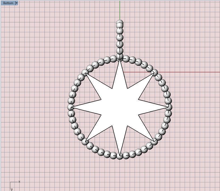 Wind rose pendant 3D print model_4