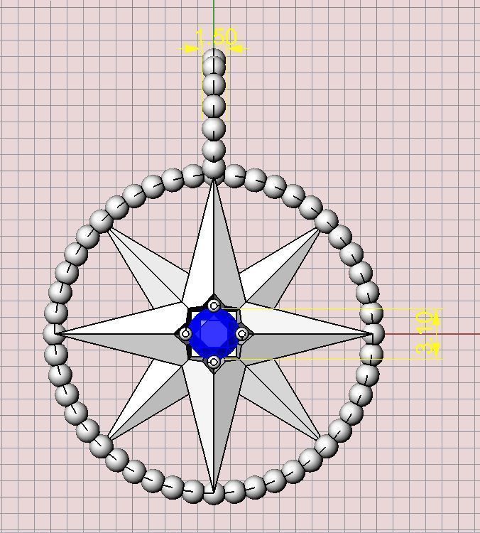 Wind rose pendant 3D print model_6