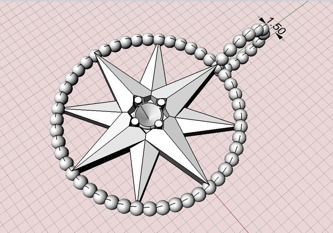 Wind rose pendant 3D print model_5