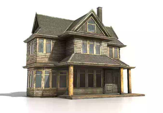 Old Horror House Low-poly 3D model