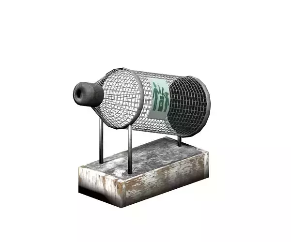 Bottle-shaped metal recycling dust bin Low-poly 3D model Bottle-shaped metal recycling dust bin Low-poly 3D model