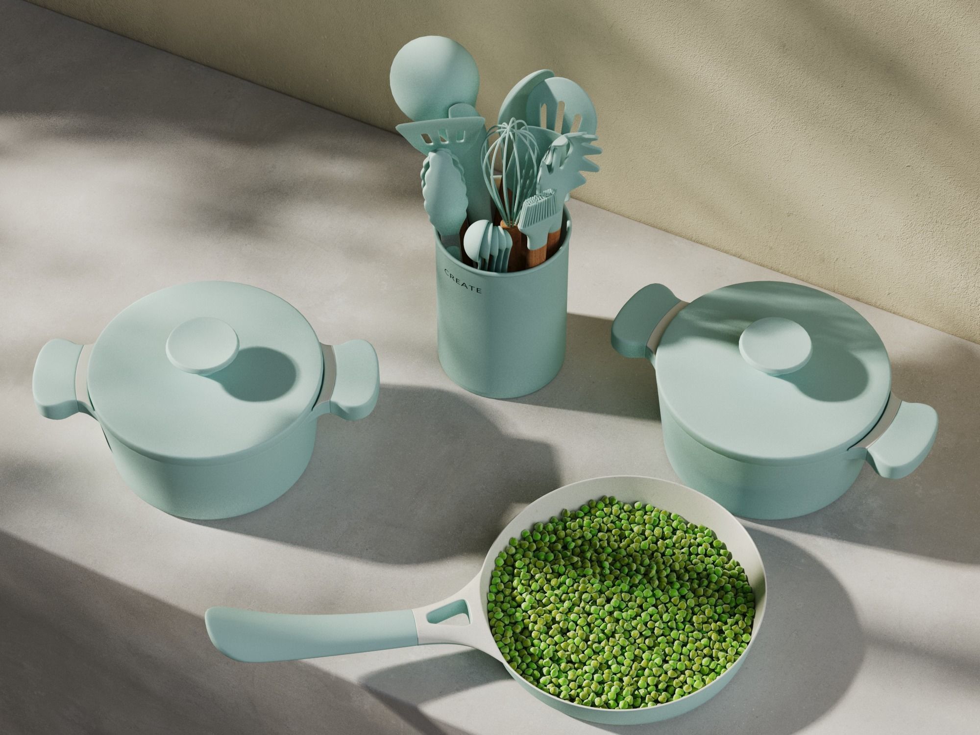 Utensils with Pots 3D model_1