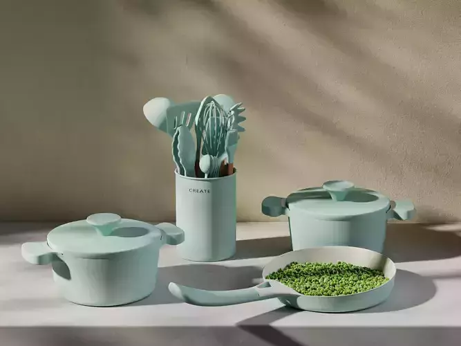 Utensils with Pots 3D model