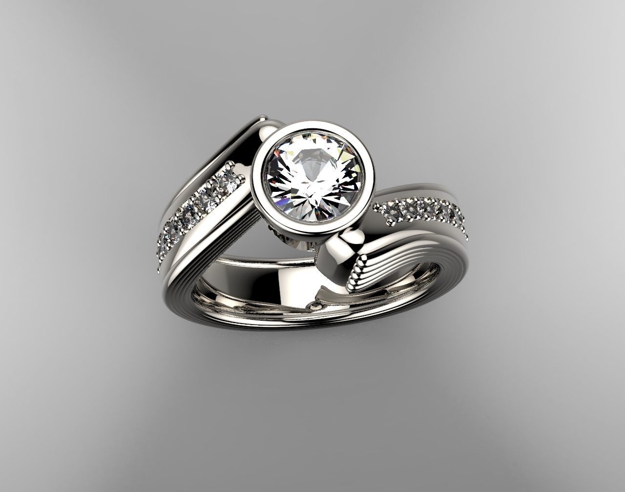 engagement ring 3D print model_2