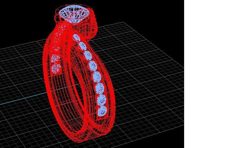 engagement ring 3D print model_4