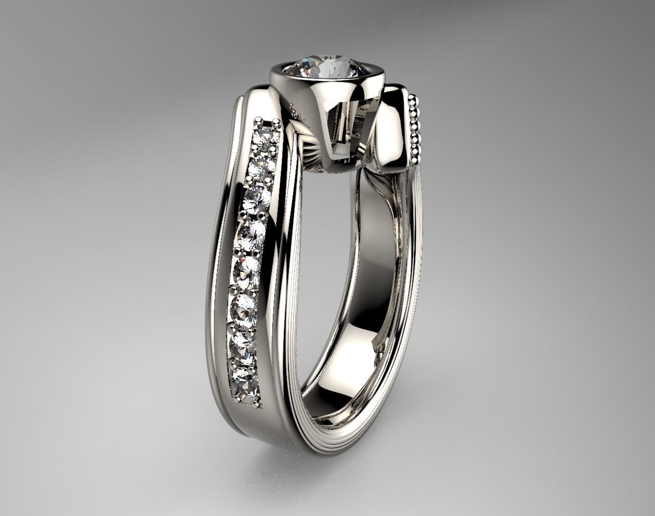 engagement ring 3D print model_1