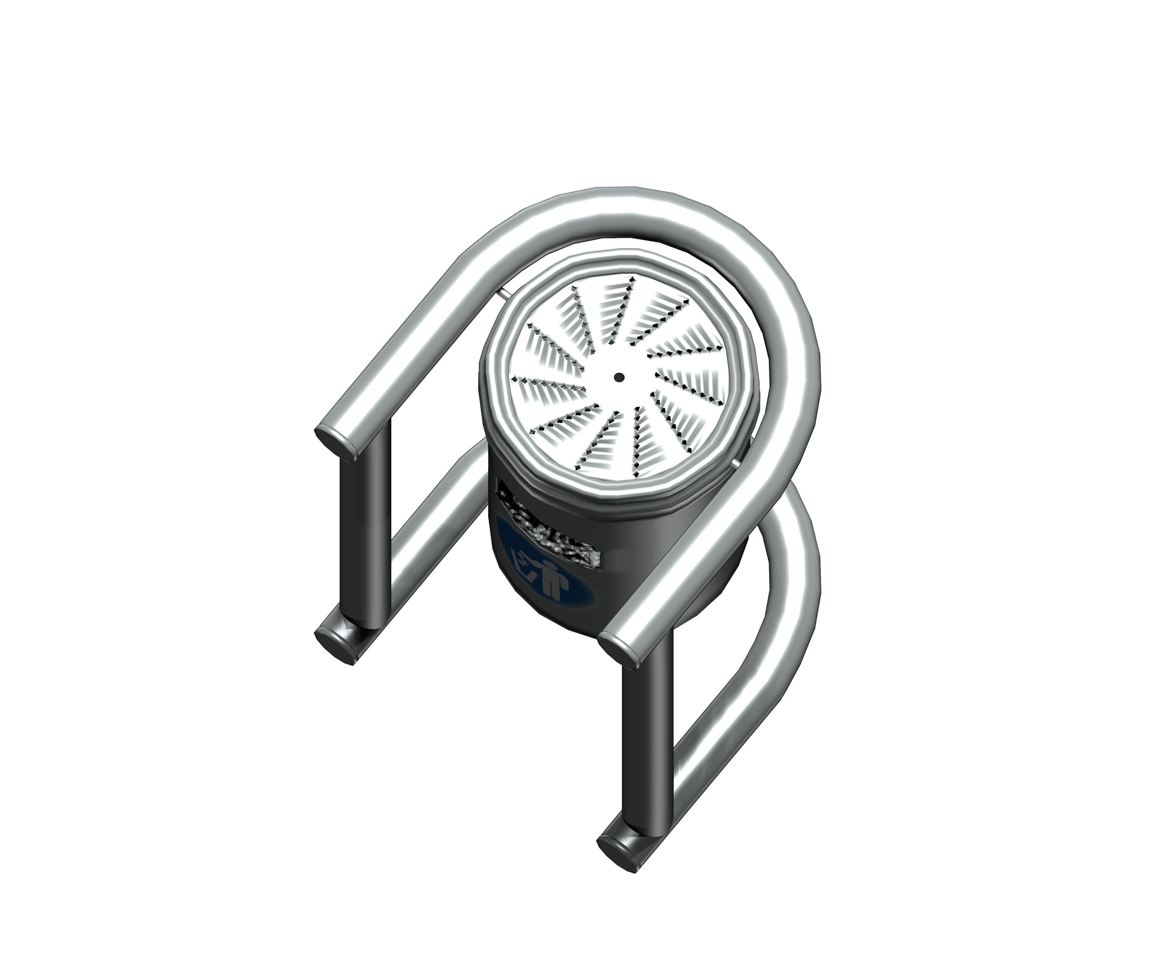 Aluminum stainless cage type garden trash can Low-poly 3D model_4