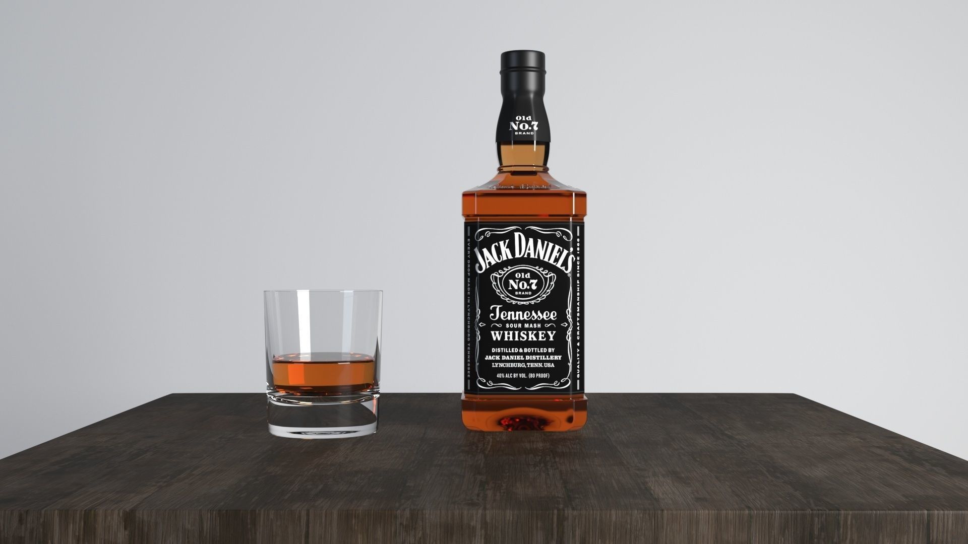Jack Daniels whiskey Old No 7  3D model_1