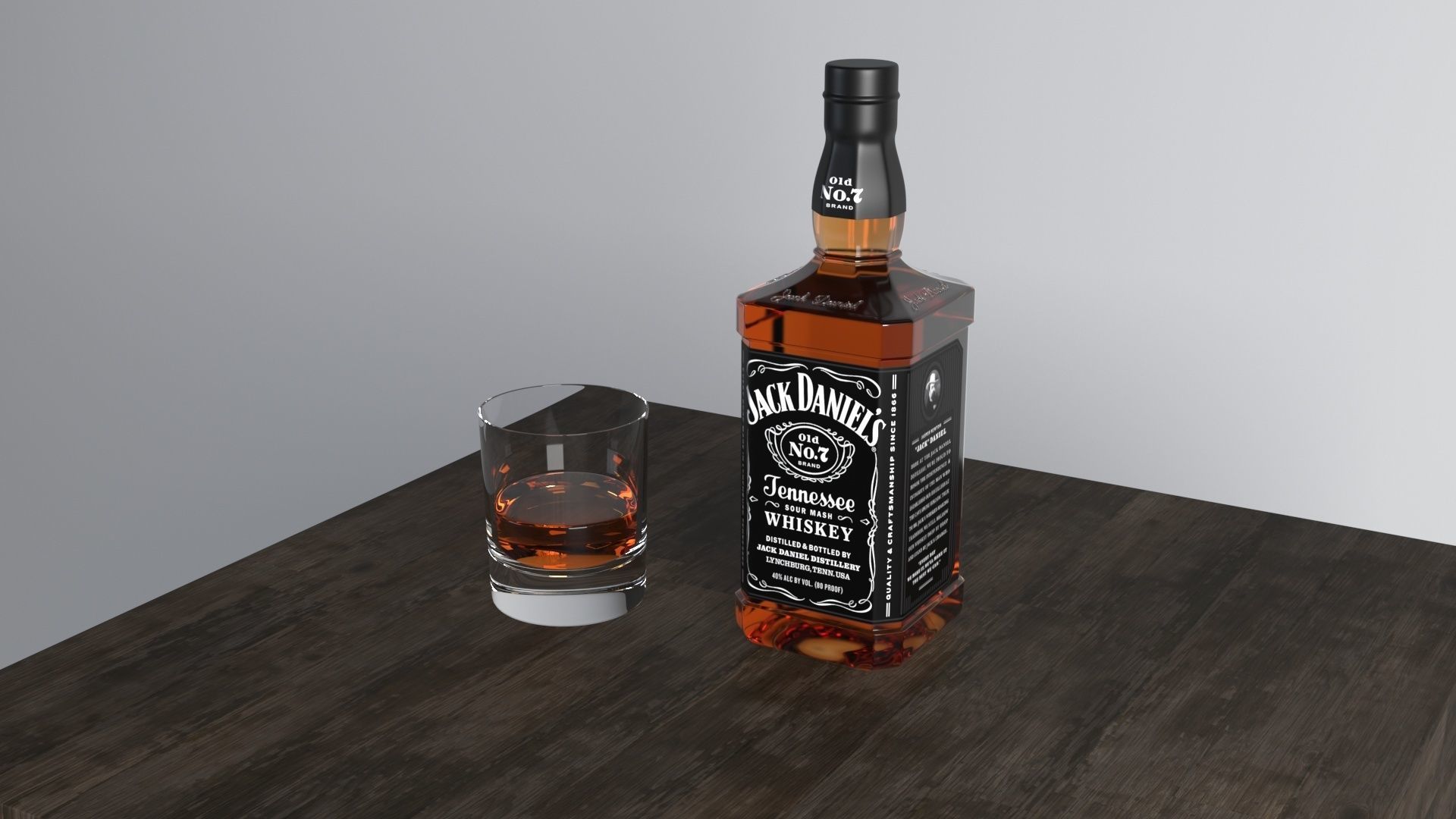 Jack Daniels whiskey Old No 7  3D model_2