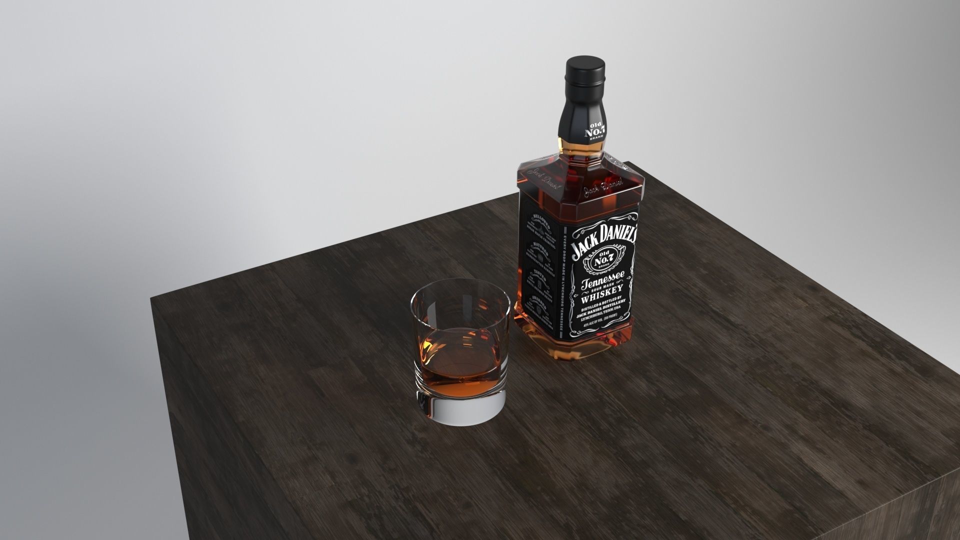 Jack Daniels whiskey Old No 7  3D model_3