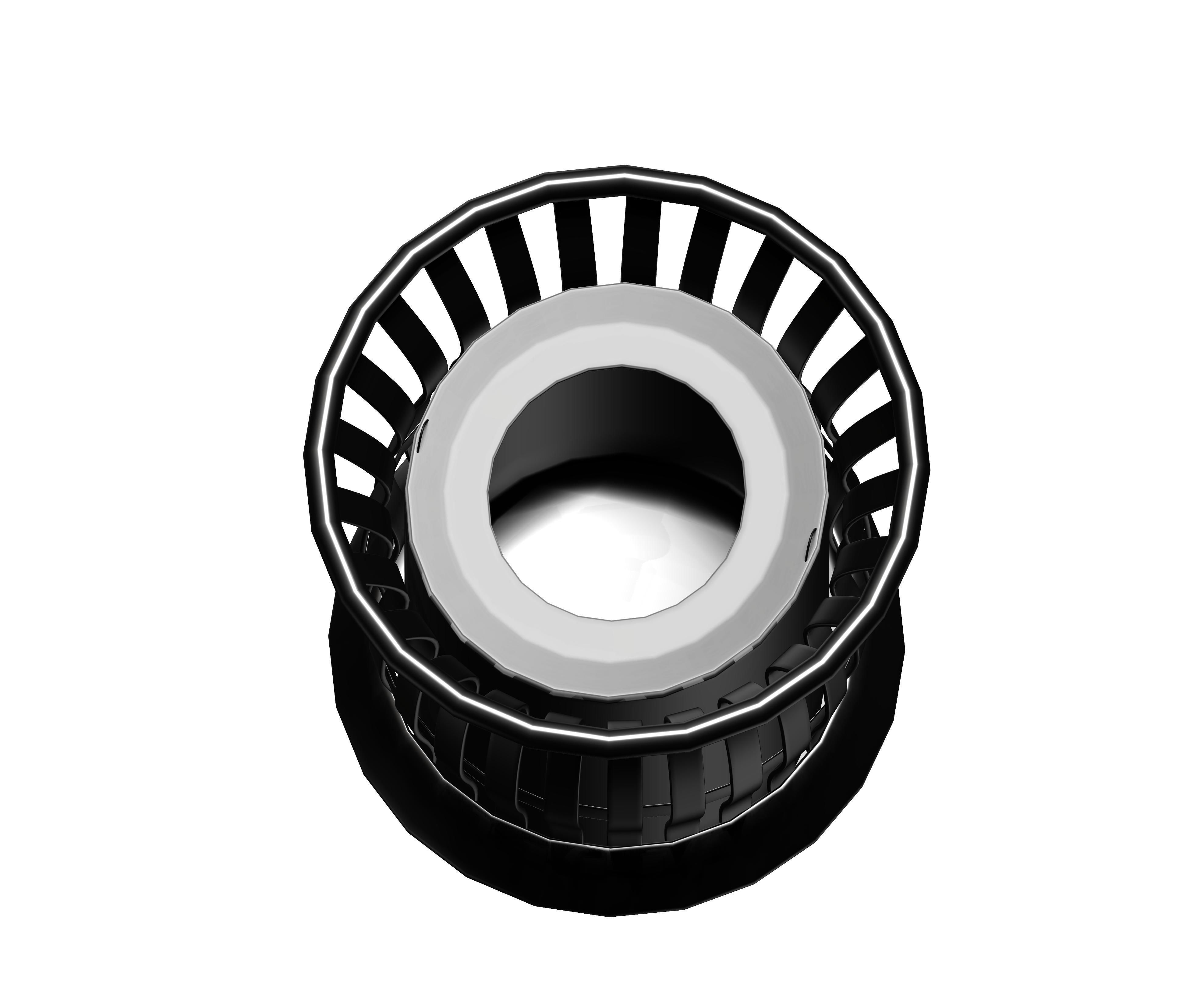 Black organic shaped open cage trash can Low-poly 3D model_2