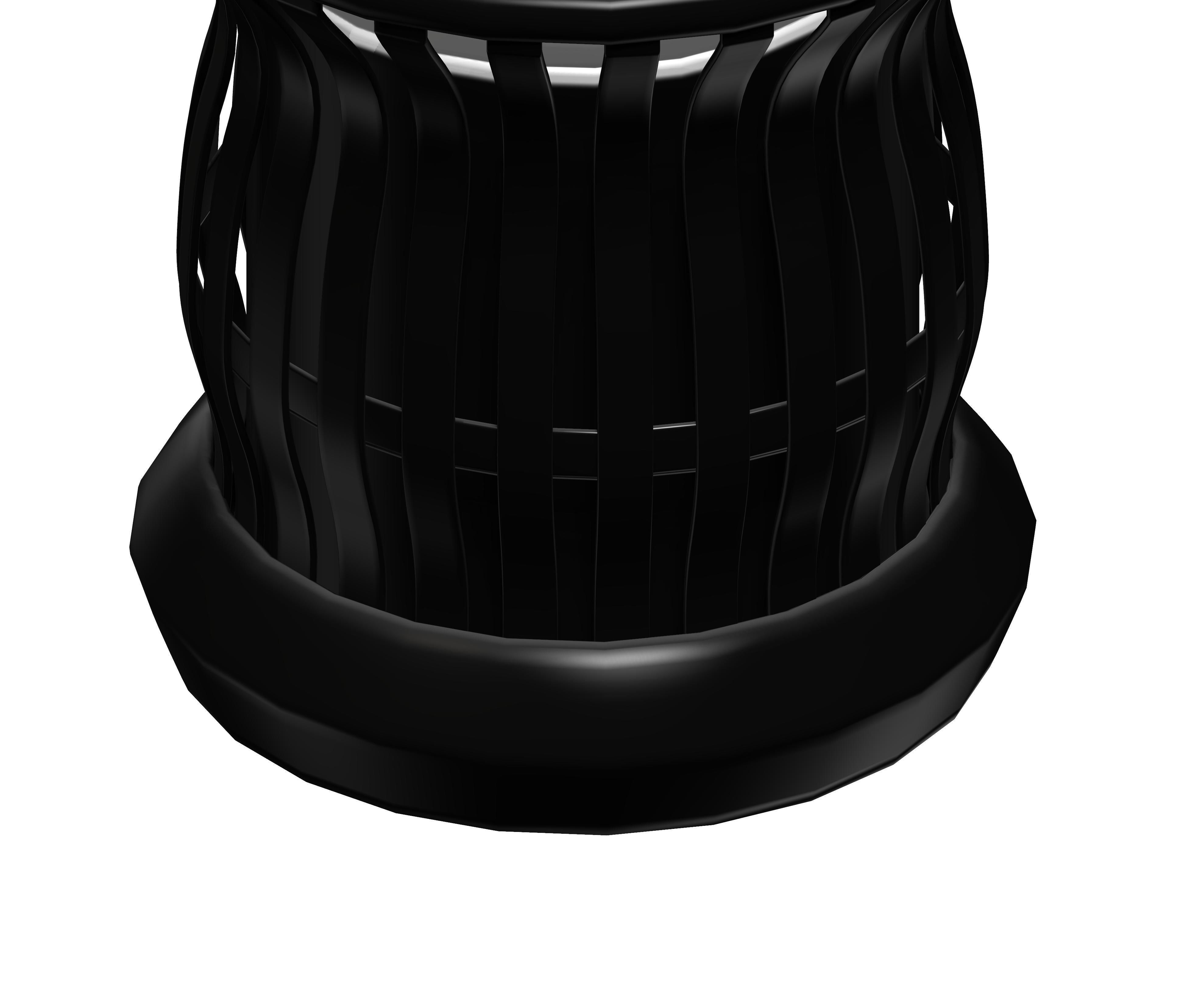 Black organic shaped open cage trash can Low-poly 3D model_4