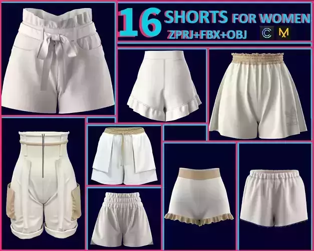 16 SHORTS FOR FEMALE  VARIOUS STYLES 