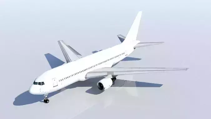 B767-200 static Model Low Poly blank Low-poly 3D model