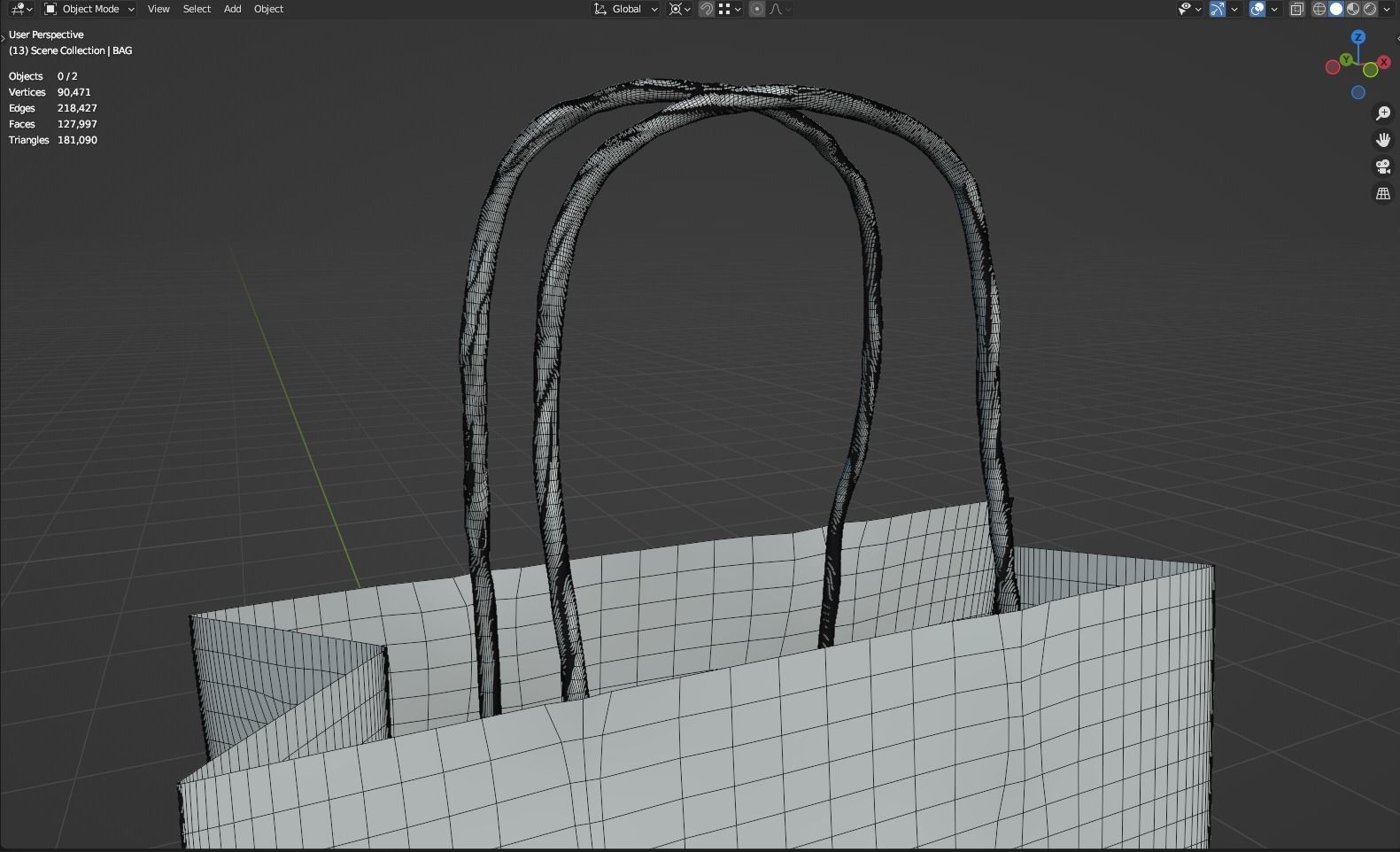 Paper Shopping Bag 3D model_6