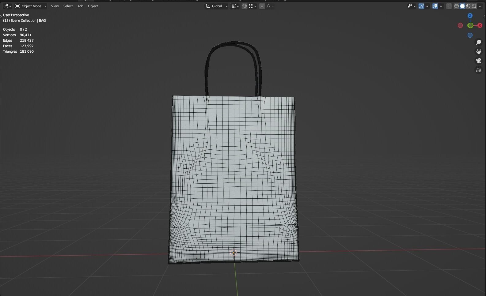 Paper Shopping Bag 3D model_5