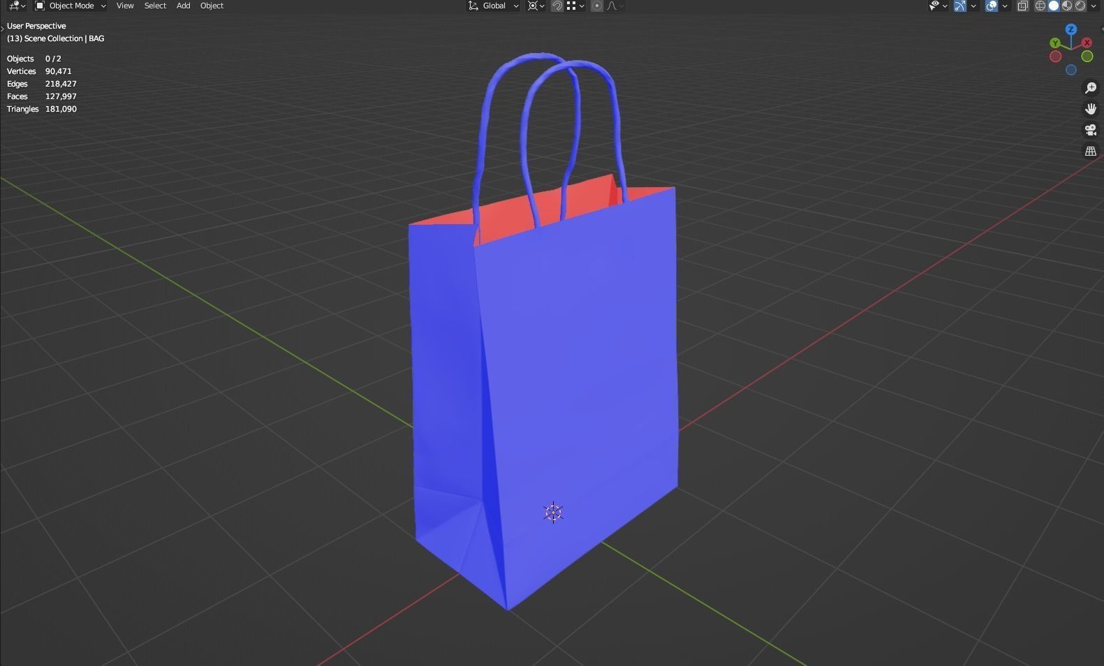 Paper Shopping Bag 3D model_4