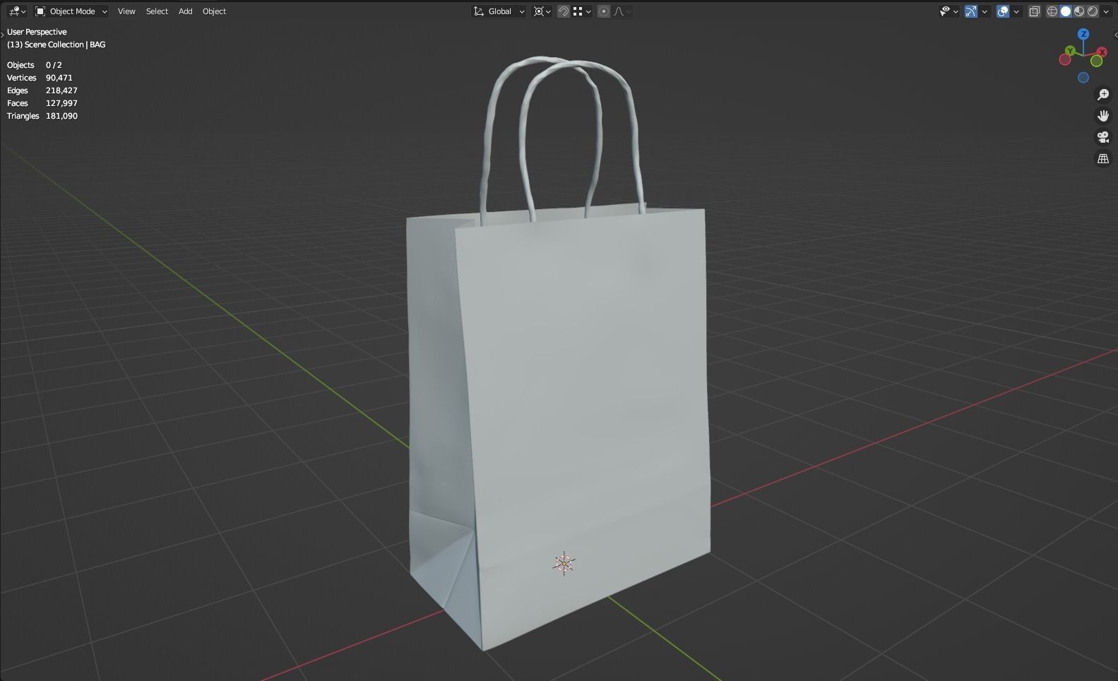 Paper Shopping Bag 3D model_1